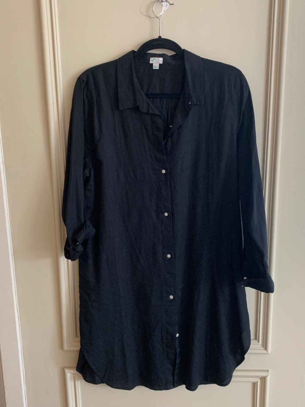 J Crew Linen/Cotton Beach Cover up or Summer Shirt Dress (L)